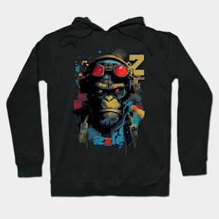 Anime Cyber Ape (Sci-Fi Ape Vintage Retro Future Design Cyberpunk Space Ape) Hoodie